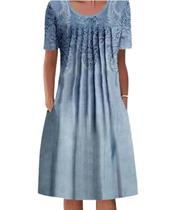 Vestido feminino Medlor Boho de manga curta com estampa floral 2025 Vestido feminino Medlor Boho de manga curta com estampa floral 2025