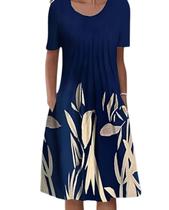 Vestido feminino Medlor Boho de manga curta com estampa floral 2025 Vestido feminino Medlor Boho de manga curta com estampa floral 2025