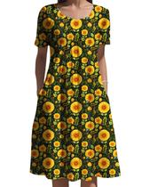 Vestido feminino Medlor Boho de manga curta com estampa floral 2025 Vestido feminino Medlor Boho de manga curta com estampa floral 2025