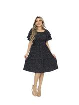 Vestido Feminino Midi Ciganinha Ombro à Ombro Lástex na Cintura Mangas com Babados Moda Evangélica