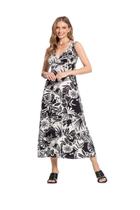 Vestido Feminino Midi De Alças Duplas Estampa Rotativa