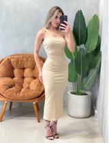 Vestido Feminino Midi em Ribana Alça Única