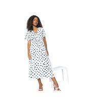 Vestido feminino midi estampado poá - marialícia