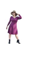 Vestido Feminino Midi Evase Manga Longa Moda Evangelica Lançamento Outono Dz