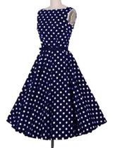 Vestido Feminino Midi Godê Poa Bolinhas Festa Anos 60 E 80