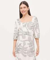 Vestido Feminino Midi Lastex Manga Bufante Marisa-27018