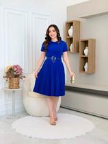Vestido Feminino Midi Plissado Terra Prometida