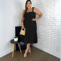 Vestido Feminino Midi Plus Size Fresquinho Moda Verão Alça Ajustável