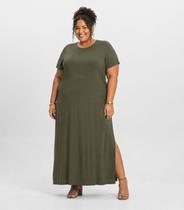 Vestido Feminino Midi Plus Size Infinita Cor Verde