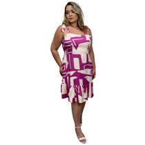 Vestido Feminino Midi Plus Size Soltinho 100% Viscose Moda Verão com Alças