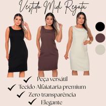 Vestido Feminino Midi Tubinho Social Alfaiataria Luxo Plus