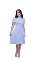 Vestido Feminino Moda Evangélica Em Lase Festa Elegante