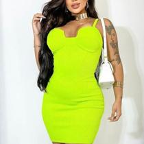 Vestido Feminino Na Cor Verde Com Ziper Nas Costas e Bojo Removivel TAM