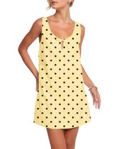 Vestido feminino OLAPTA, sem mangas, gravata de verão com bolsos