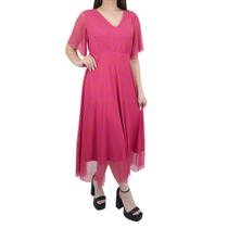 Vestido Feminino Olho Fatal Tule Midi Welcome Pink - 601378