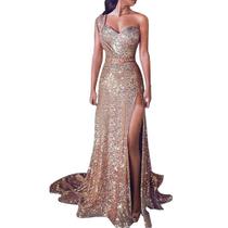 Vestido Feminino Personalizado - Ideal para Festa, Formatura e Coquetel (Dourado)