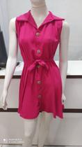 Vestido feminino pink estilo alfaiataria fina com botões -Tamanho M Vestido feminino pink estilo alfaiataria fina com botões -Tamanho M