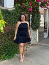 Vestido feminino plus size alcinha regulavel babado na barra duna festa casual