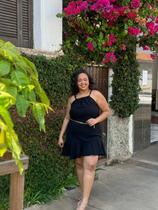 Vestido feminino plus size alcinha regulavel babado na barra duna festa casual Vestido feminino plus size alcinha regulavel babado na barra duna festa casual