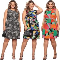 Vestido Feminino Plus Size Confortável Versátil 42-48 Vestido Feminino Plus Size Confortável Versátil 42-48