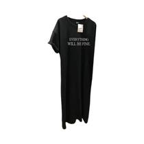 Vestido Feminino plus Size De Verão Fino Com Manga Curta, Gola Redonda Simples E Estampa De Letras Vestido Feminino plus Size De Verão Fino Com Manga Curta, Gola Redonda Simples E Estampa De Letras