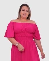 Vestido feminino Plus Size Longo Com Fenda Festa Casamento - Donaluu