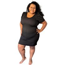 Vestido Feminino Plus Size Manga Curta Bufante G1, G2 E G3 Vestido Feminino Plus Size Manga Curta Bufante G1, G2 E G3