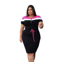 Vestido Feminino Plus Size Tubinho Casual Com Bolso Viscolycra Moda Evangélica