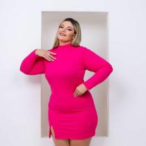 Vestido Feminino Plus Size Tubinho Com Manga Longa 0317 Vestido Feminino Plus Size Tubinho Com Manga Longa 0317
