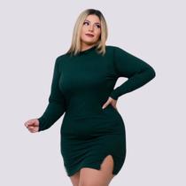 Vestido Feminino Plus Size Tubinho Com Manga Longa 0317