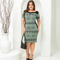 Vestido Feminino Pluz Size Midi Tubinho Social Para Trabalho Festas Igreja Culto Linha Premium