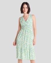 Vestido Feminino Poá Ninho de Abelha Macio Verde Pistache Lohe