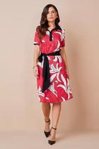 Vestido feminino Polo Plano Estampado Com Faixa Vestido feminino Polo Plano Estampado Com Faixa