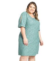 Vestido Feminino Pontilhado Rovitex Plus Verde - Rovitex Plus Size Vestido Feminino Pontilhado Rovitex Plus Verde - Rovitex Plus Size