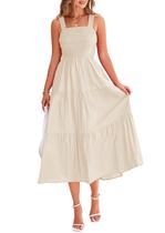 Vestido feminino PRETTYGARDEN com blusa midi 2025, verão, damasco