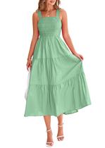 Vestido feminino PRETTYGARDEN com blusa Midi Summer Bean Green