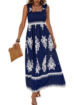 Vestido feminino PRETTYGARDEN de verão Boho Maxi Floral A Line