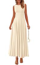 Vestido feminino PRETTYGARDEN, primavera de 2025, sem mangas, Aline Maxi