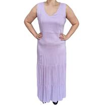 Vestido Feminino Raio De Luz Longo MC Liso Vestido Feminino Raio De Luz Longo MC Liso