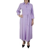 Vestido Feminino Seiki Chemise Viscolinho Longo ML Lilás - 780119
