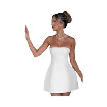 Vestido Feminino Sem Mangas, off Shoulder, A-Line, Verão, Sexy, Bodycon, Elegante, Para Festas E Vestido Feminino Sem Mangas, off Shoulder, A-Line, Verão, Sexy, Bodycon, Elegante, Para Festas E