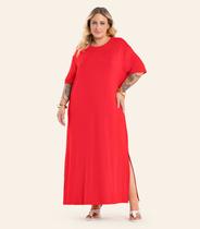 Vestido Feminino Super Midi Molecotton Secret Glam Vermelho Vestido Feminino Super Midi Molecotton Secret Glam Vermelho
