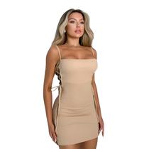 Vestido Feminino Trançado do Lado Alça Roupas Femininas 0541