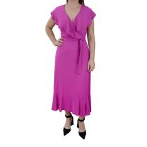 Vestido Feminino Tre Fiori Midi Viscolinho Pink - 002432