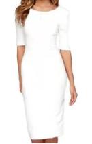 Vestido Feminino Tubinho Moda Evangélica Branco - Puro Glamour