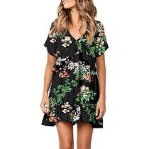 Vestido feminino vestido de impressão personalizado na altura do joelho vestido drapeado de manga curta Vestido feminino vestido de impressão personalizado na altura do joelho vestido drapeado de manga curta