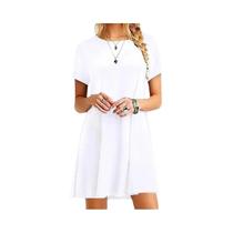 Vestido Feminino Vintage Casual Manga Curta Camiseta Gola Redonda Estampa Solta Mini Vestido De