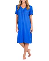 Vestido Feminino Viscose Decote V Manga Curta Azul Lohe Vestido Feminino Viscose Decote V Manga Curta Azul Lohe