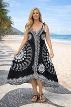 Vestido Feminino Viscose Modelo Lenço Mandala Ajustável Fresquinho