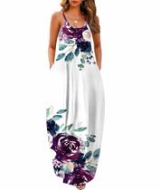 Vestido feminino Wolddress 2025 casual sem mangas plus size branco Vestido feminino Wolddress 2025 casual sem mangas plus size branco